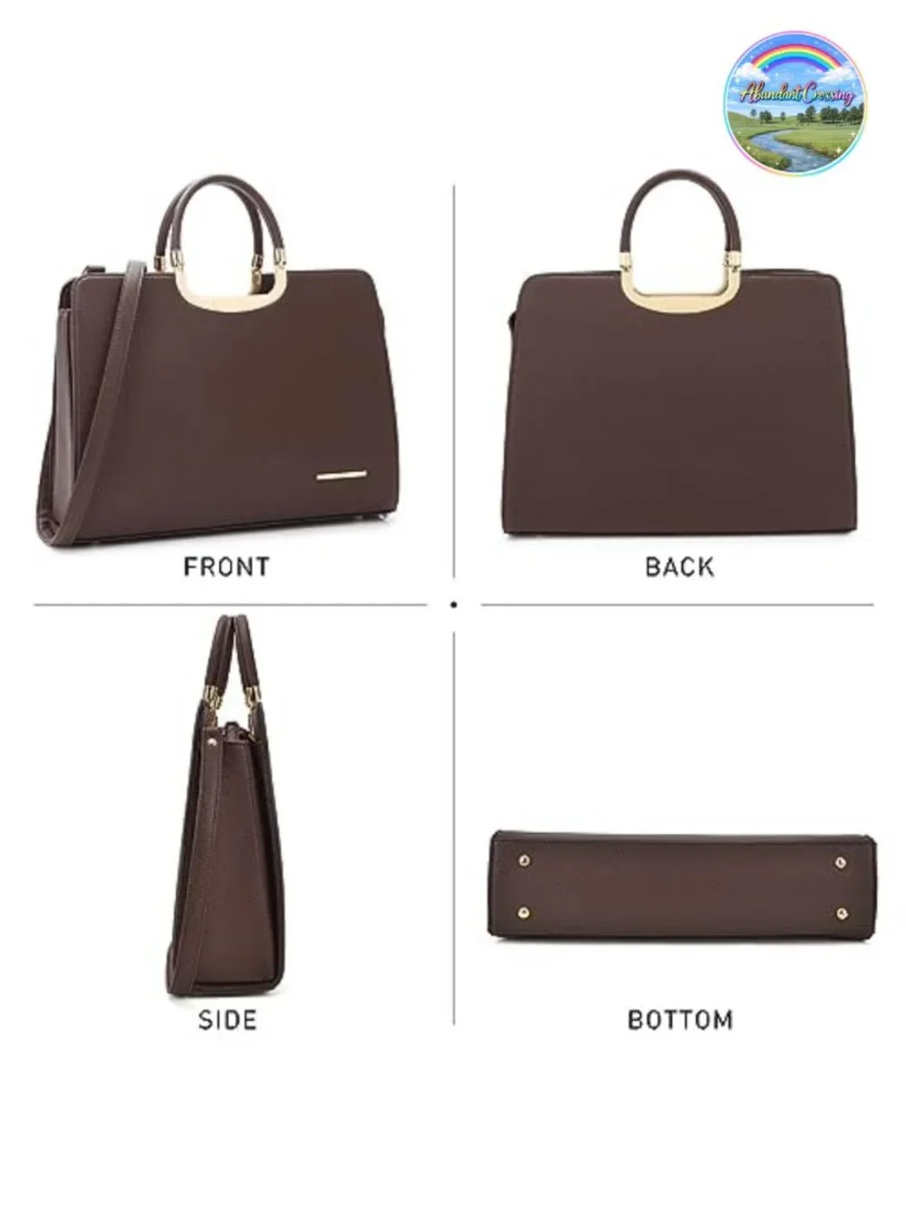 Vegan PU Pebbled Leather Satchel Tote with Matching Wallet Shoulder Bag